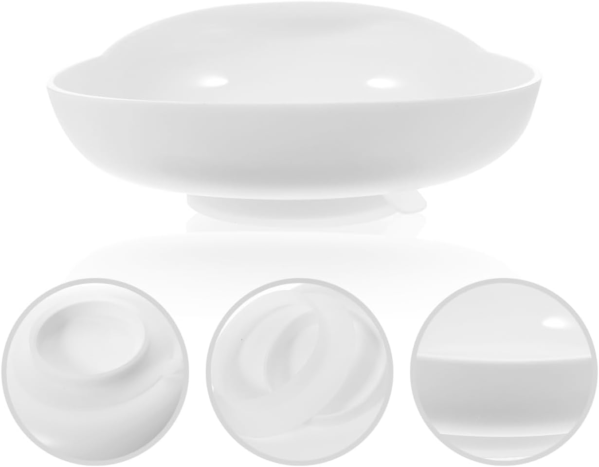PACKOVE Senior Dining Bowl with Suction Base Spillproof Silicone Food Tray Lightweight Adaptive Scoop Plate for Elderly Independent Eating Aid image number 1