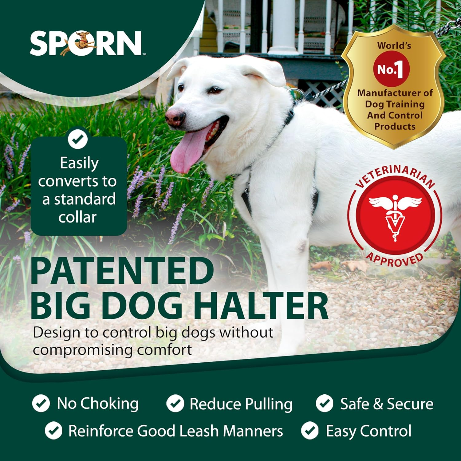 Sporn Big Dog Original Training Dog Halter Black Extra Large image number 3