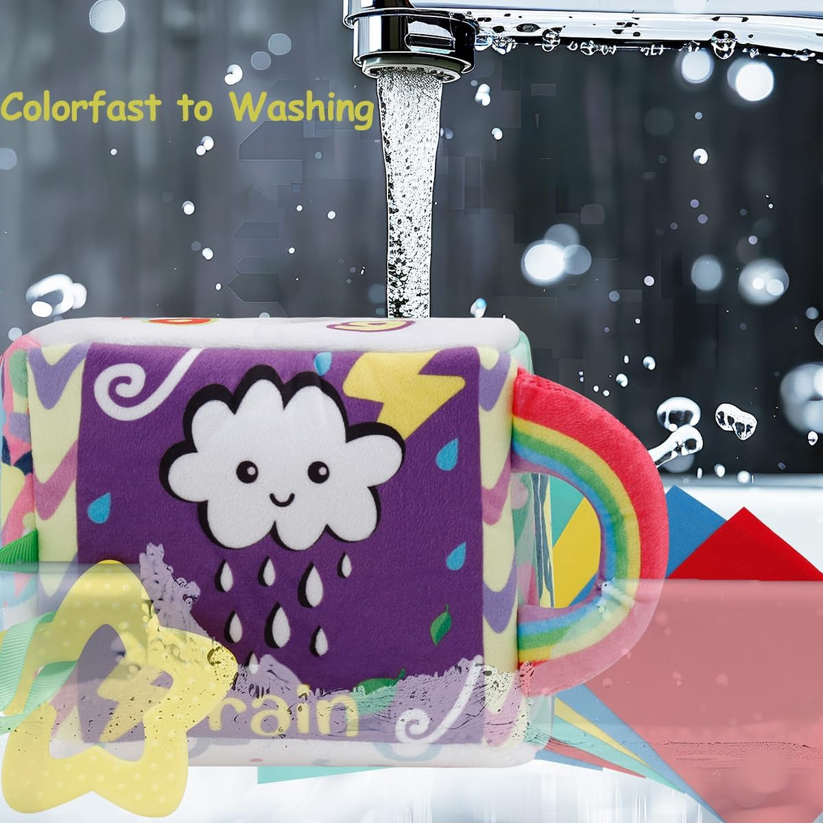 Baby Tissue Box Toy for Baby,Vamotto Montessori Sensory Pull Toy with 12 Durable Cloth Scarves & Crinkle Paper for 6-12 Months Infants, Early Learning Educational Motor Skills Development Gift image number 4