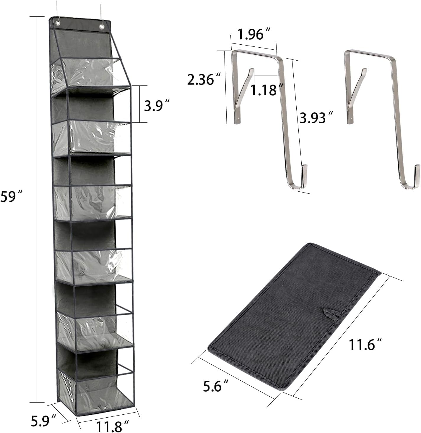 6-Shelf over the Door Storage Organizer,Door Organizer Hanging，Over the Doors Pantry Organizer，Back of Door Storage Organizer，25Lb Ultra Sturdy & Large Capacity Door Organizer for Closet,Bedroom image number 1