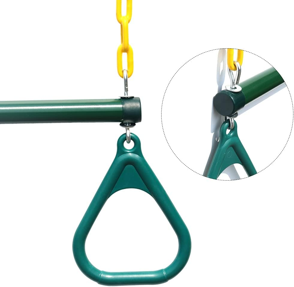18' Trapeze Swing Bar Rings 48' Heavy Duty Chain Swing Set Accessories & Locking Carabiners&hellip; image number 3