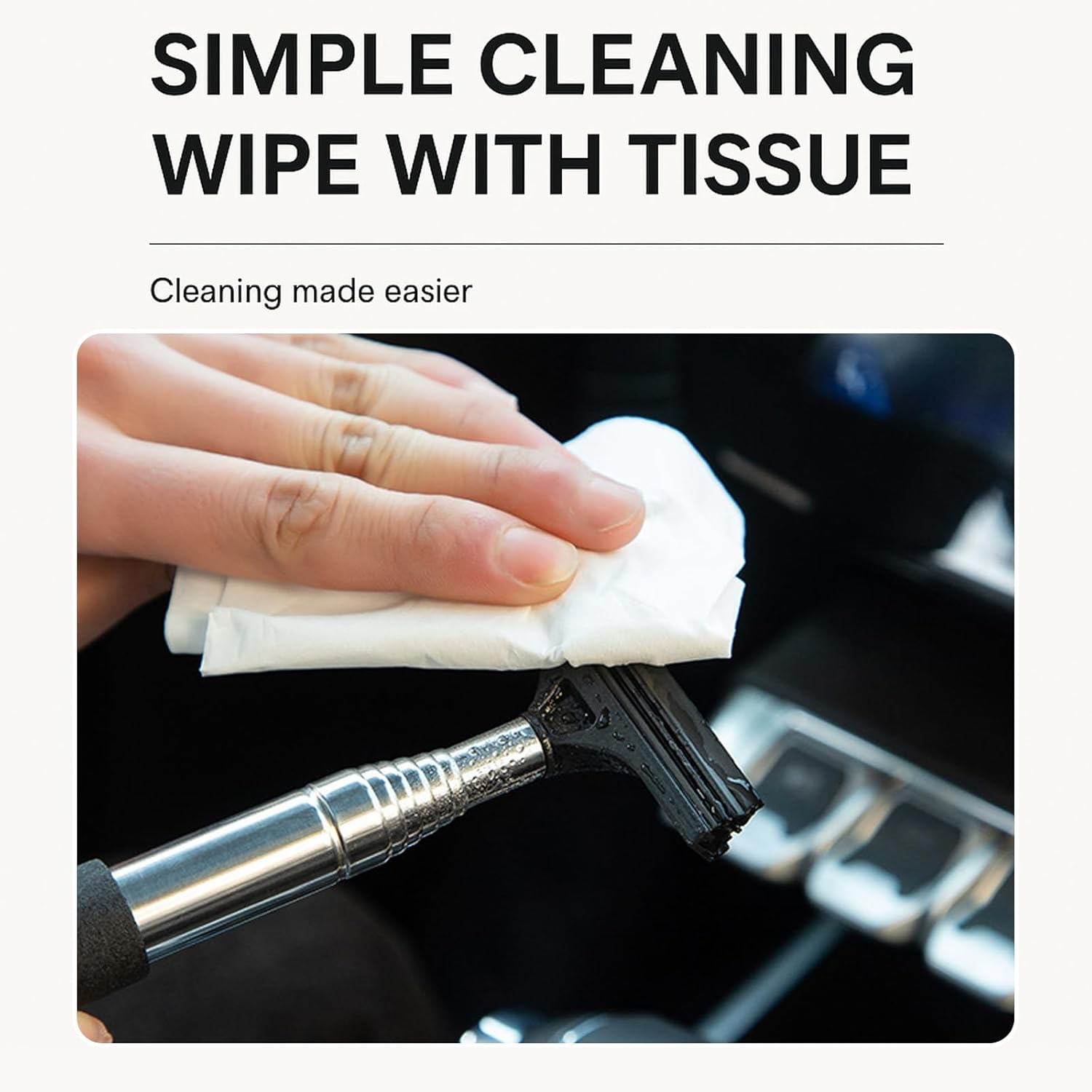 &zwnj;Taoluwin Car Window Squeegee, Retractable 98Cm Wing Mirror Wiper with Multi-Layer Brush, Soft Grip Handle, Portable Car Window Cleaner for Quick Water Removal&zwnj; image number 3