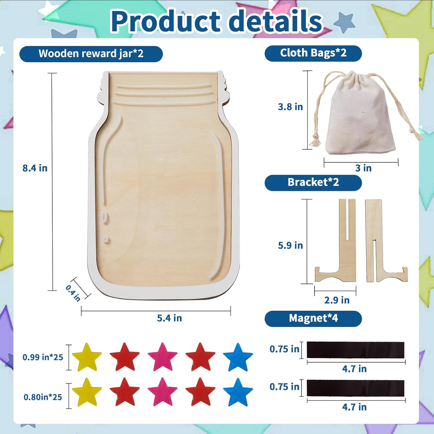 2 Pack Magnetic Reward Jar for Kids, Magnetic Star Reward Jar for Classroom, Behavior Management Classroom Tools, Reward Jar System for Classroom Home, Magnetic Reward Jar for Classroom Board image number 6