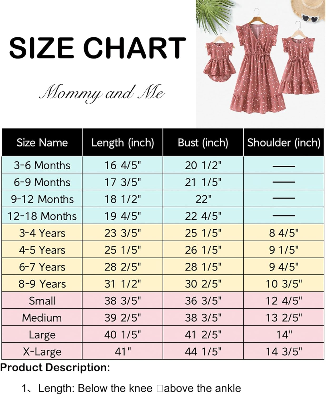 Focamia Pink V Neck Ruffle Short-Sleeve Splicing Butterfly and Floral Print Dress for Mom and Me image number 4