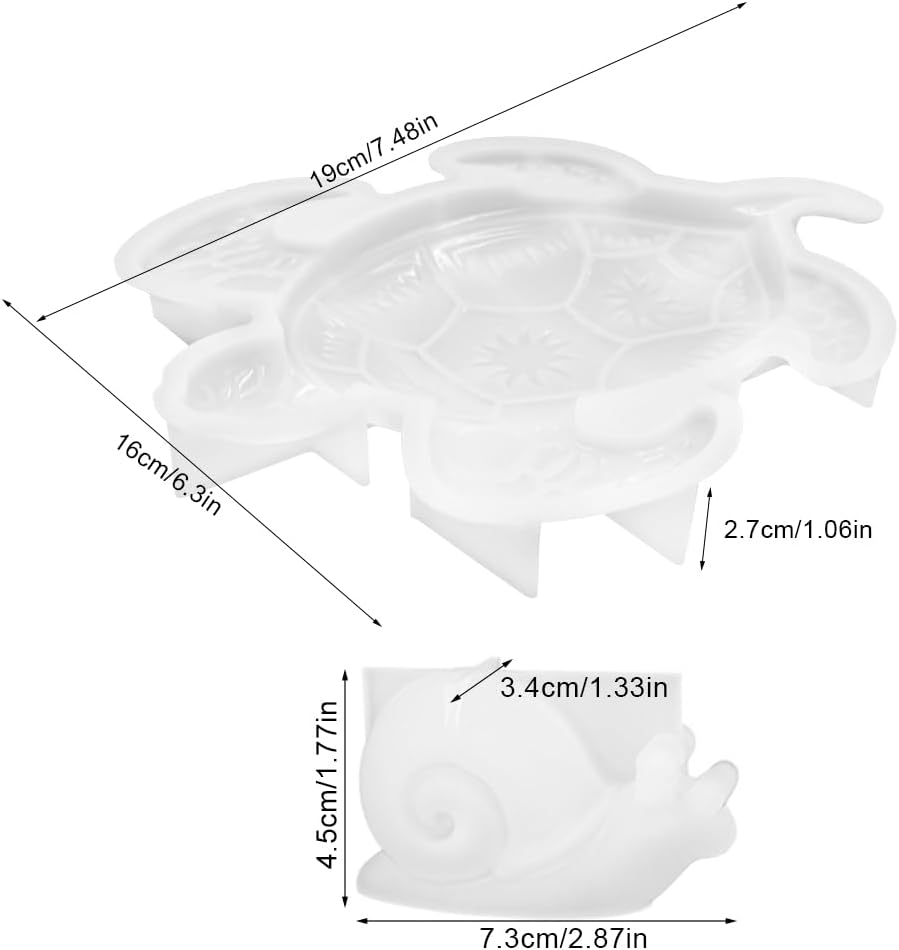 2 Pcs Resin Silicone Molds, Animal Epoxy Resin Molds, Lyflux 3D Sea Turtles and Snail, 3D Lifelike Silicone Molds for Epoxy Resin for Home Decor Desktop Ornament image number 1