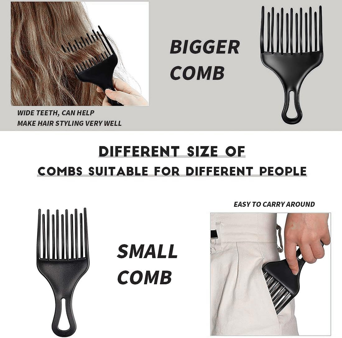 Afro Hair Comb Coarse Coarse Curl Comb with Handle Natural Curls Perm Strands image number 5