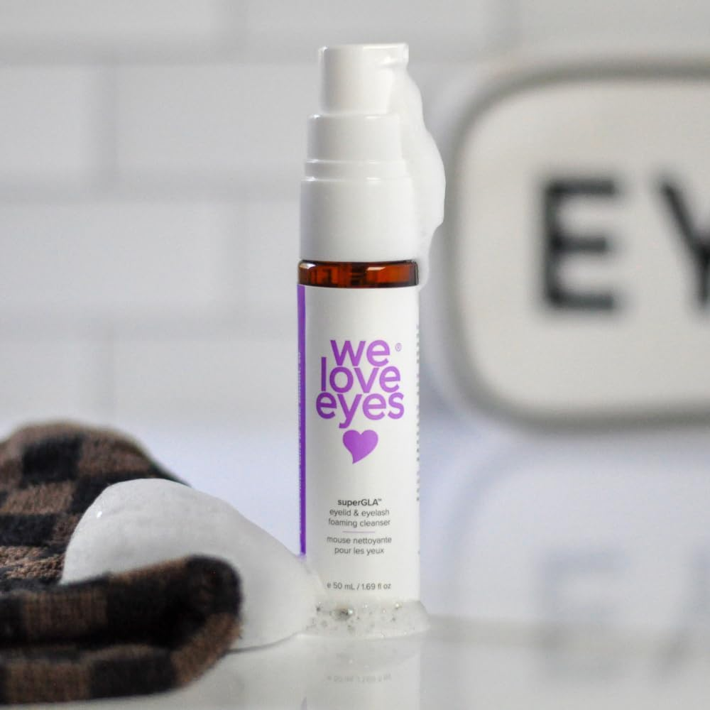 We Love Eyes - Supergla&trade; Eyelid & Eyelash Foaming Cleanser - Plant Based Cleanser. All Natural. Cruelty Free. Wash Away Makeup Gently. image number 2