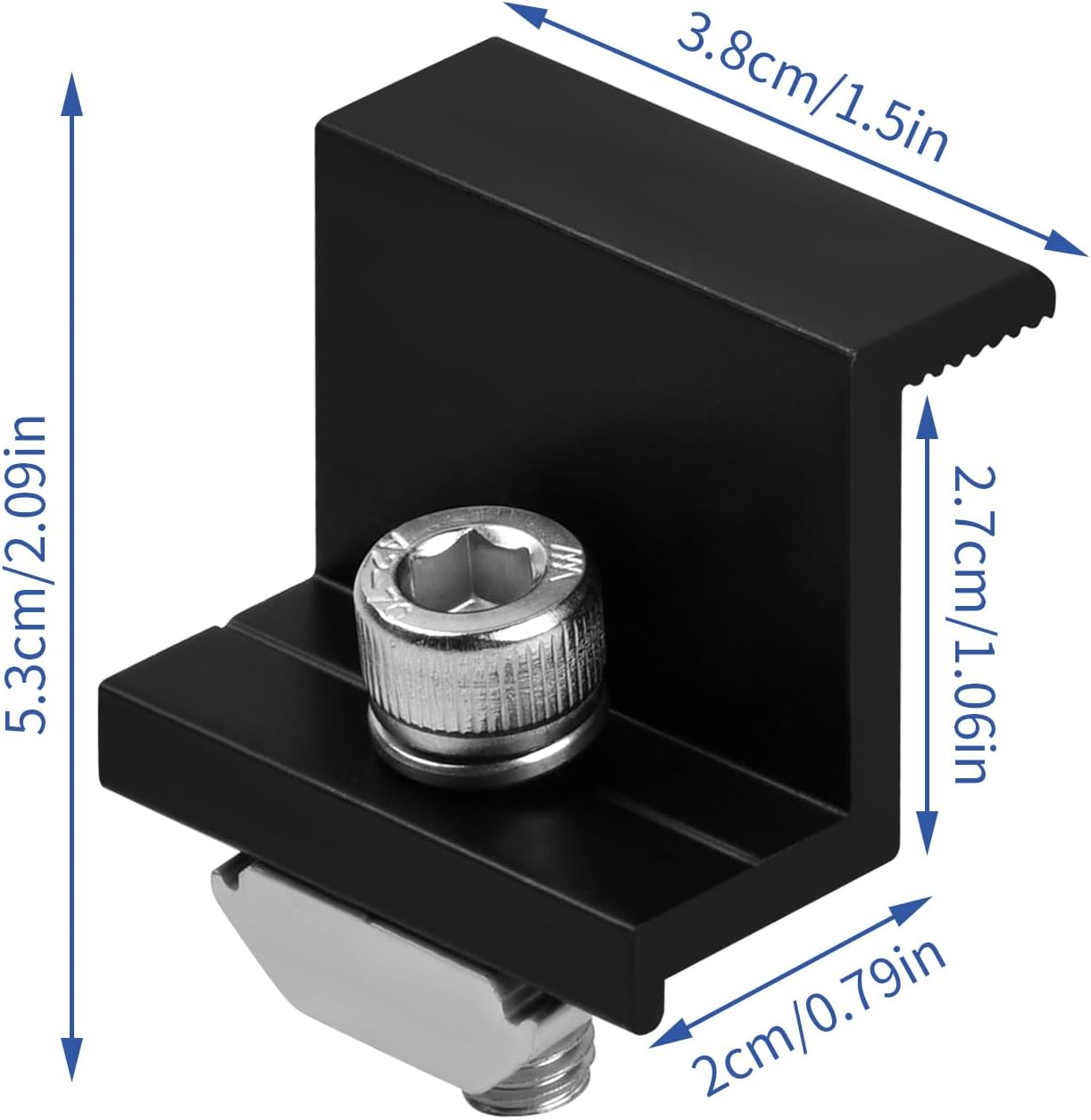Solar Panel Bracket End Clamp Kit 6 Pieces 30Mm Solar End Clamp Solar Panel Bracket Fixing Solar Panel for PV Module Bracket for Camping Roof RV image number 2