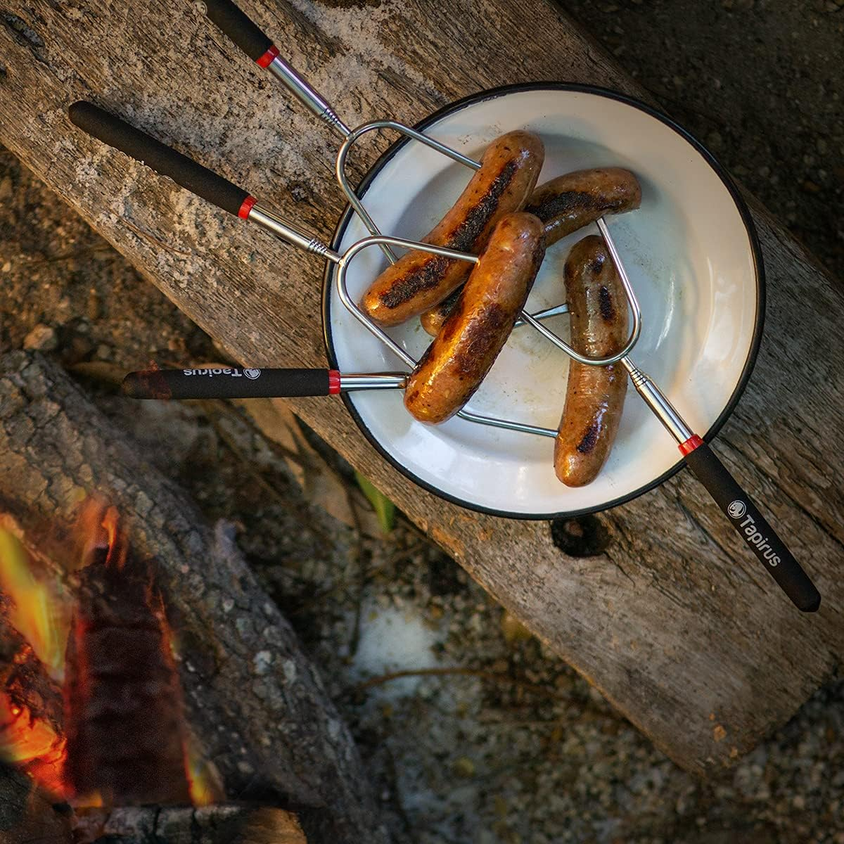 Marshmallow Roasting Sticks ? Set of 4 Telescoping Campfire Sticks - Protect Your Kids with the Best Insulated Holder ? Extendable Retractable and Collapsing ? Heavy Duty Metal Camping Equipment