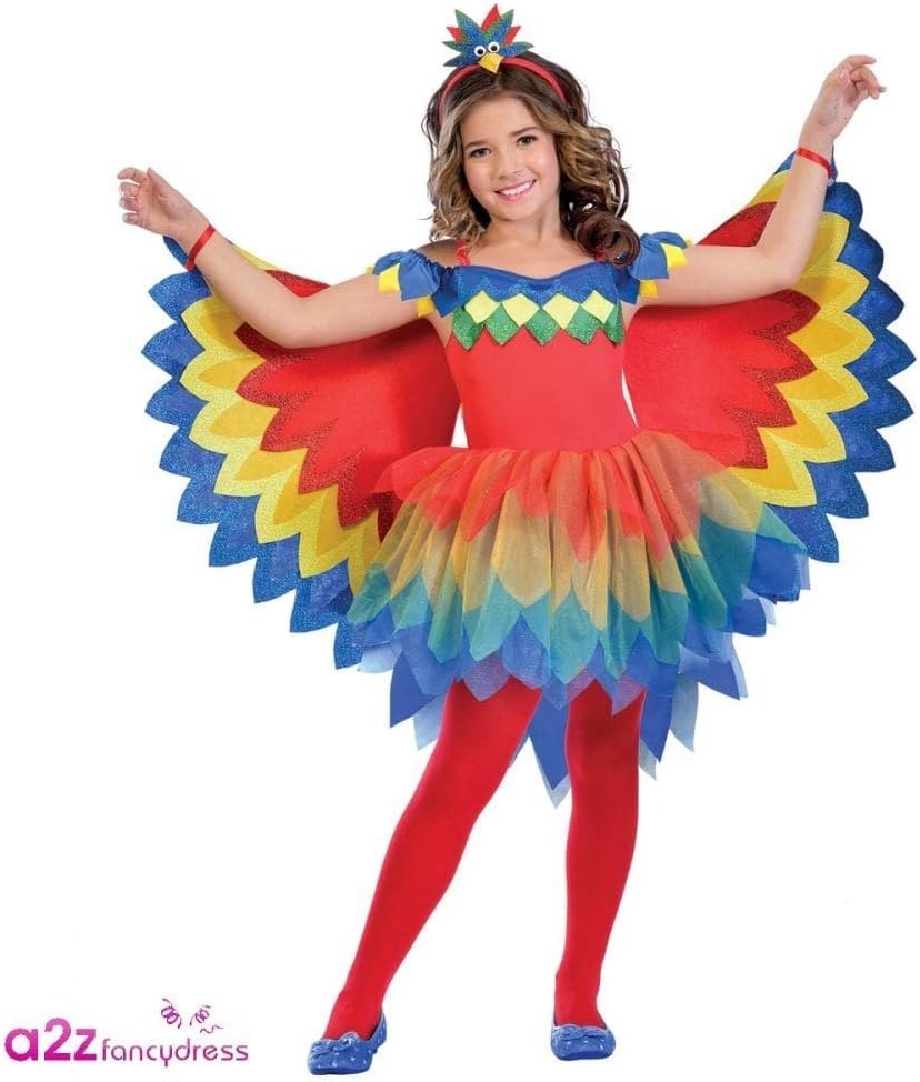 Amscan 9903520 - Girls Colourful Pretty Parrot Fairy Fancy Dress Costume Age: 9-10 Yrs