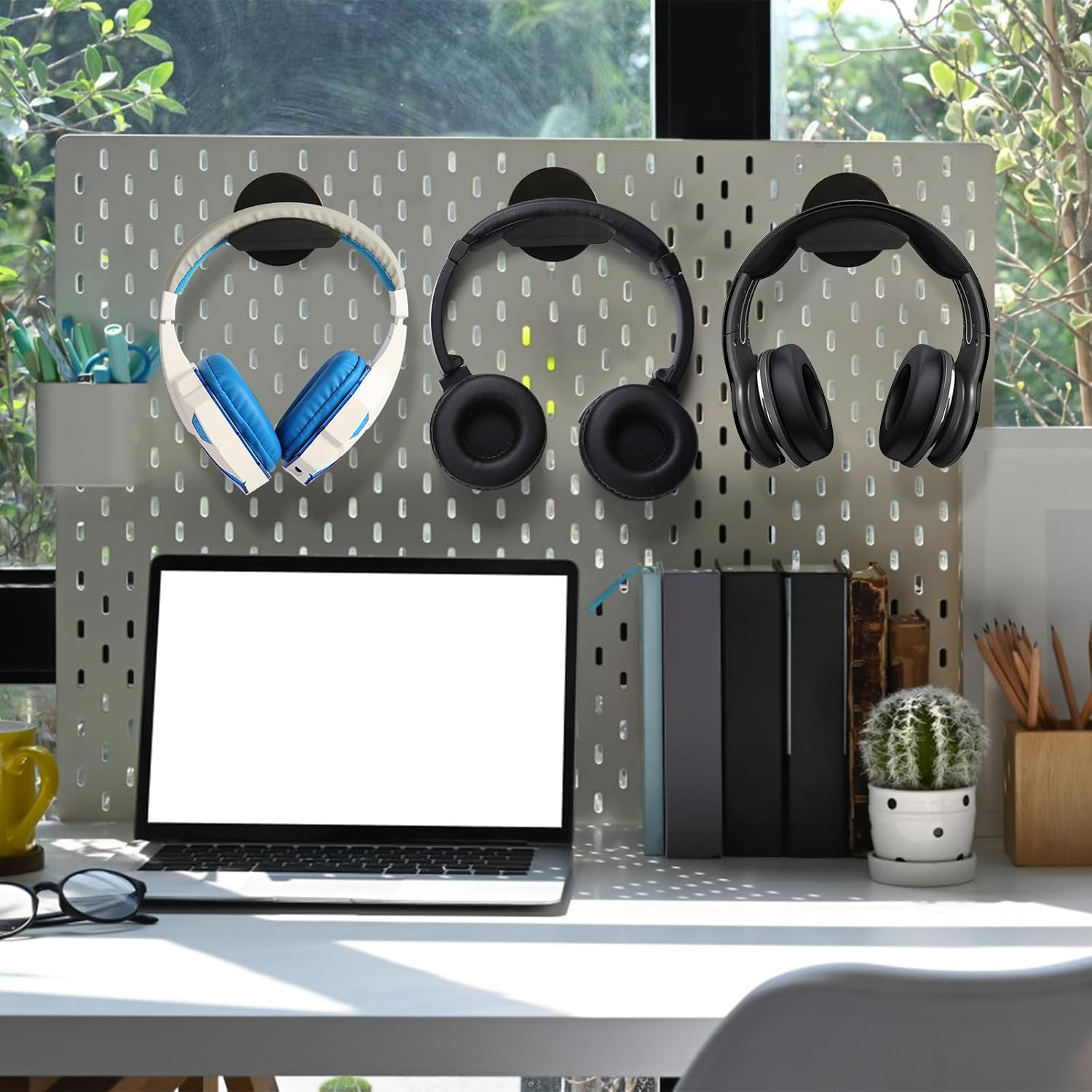 Dlilise Magnetic Headphone Holder, up to 30Lbs, Headset Hooks, Headphone Hanger for Desk & Table, Headphone Mount Stand with Rubber Pad, Compatible with All Computer/Gaming Headsets image number 6