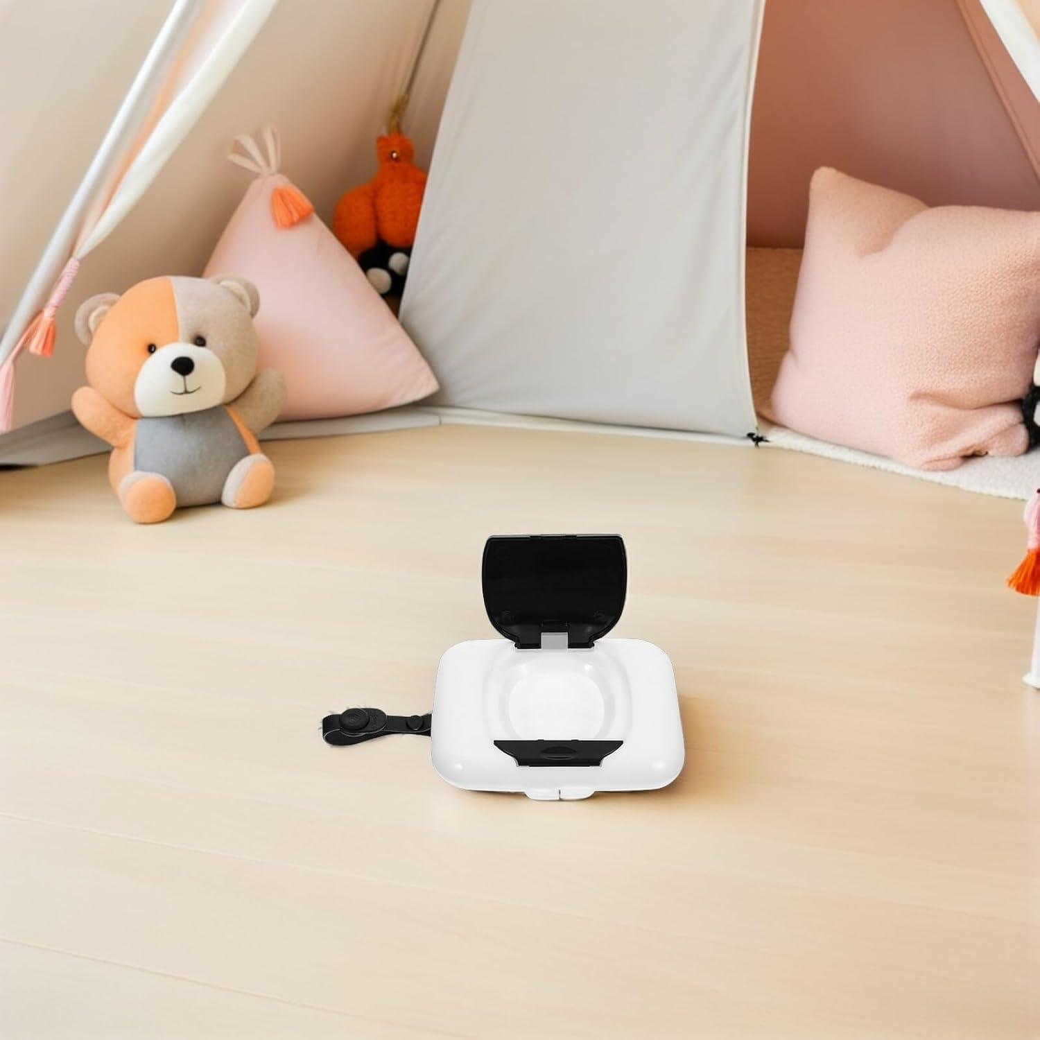 Baby Wipes Dispenser Portable Travel Wipe Holder Case Refillable Black 2Pcs Suitable for Diaper Bags and Outdoor Use image number 4