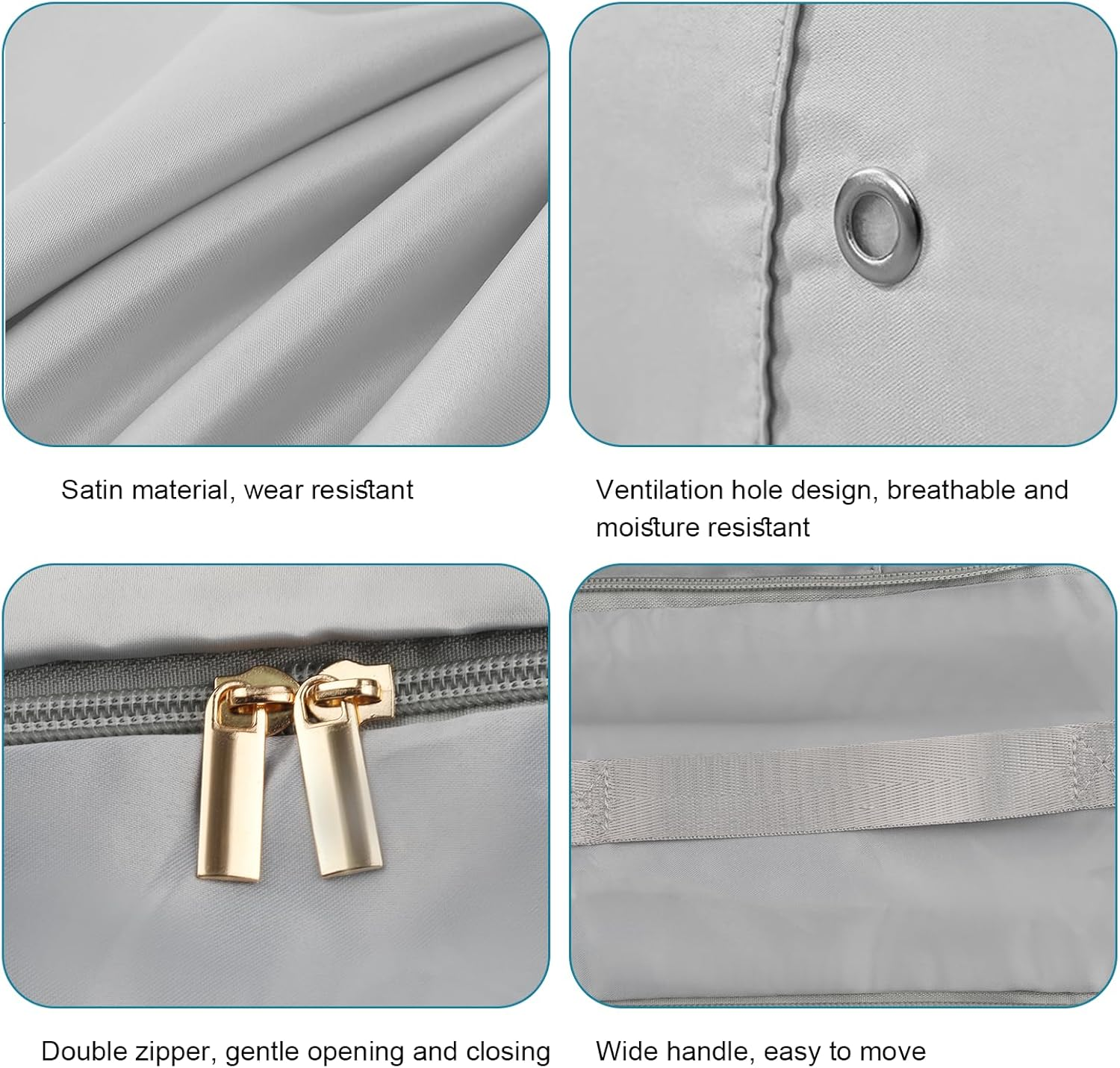 Eukyplace Clothes Storage of Ultra Space Saving Self, 2025 New Compression Packing Cubes, High-Grade Satin Clothes Storage for Bedding Quilts, Blankets, Duvets, Clothes, and Puffer Jackets (Grey) - Gray image number 6