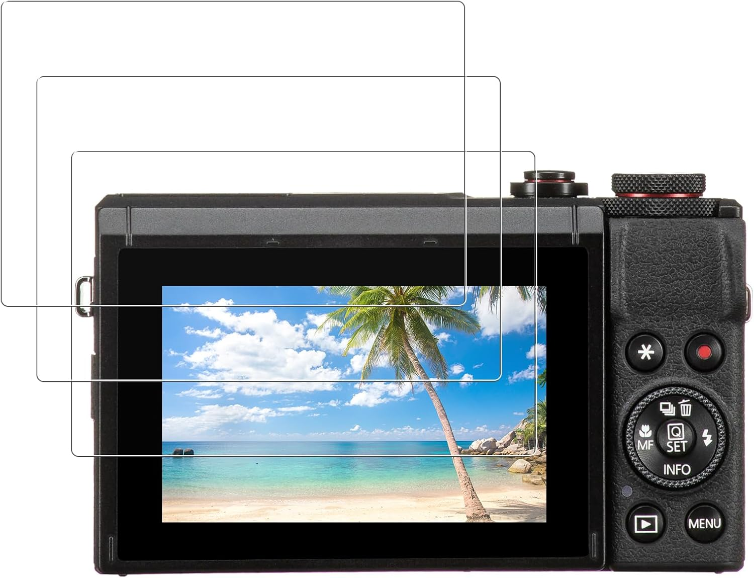 Bigqin [3Pack]Screen Protector Compatible with Canon G7X Mark III, HD Clear Tempered Glass Film 9H Hardness Full Coverage Bubble-Free Scratch-Resistant Protective Film image number 3