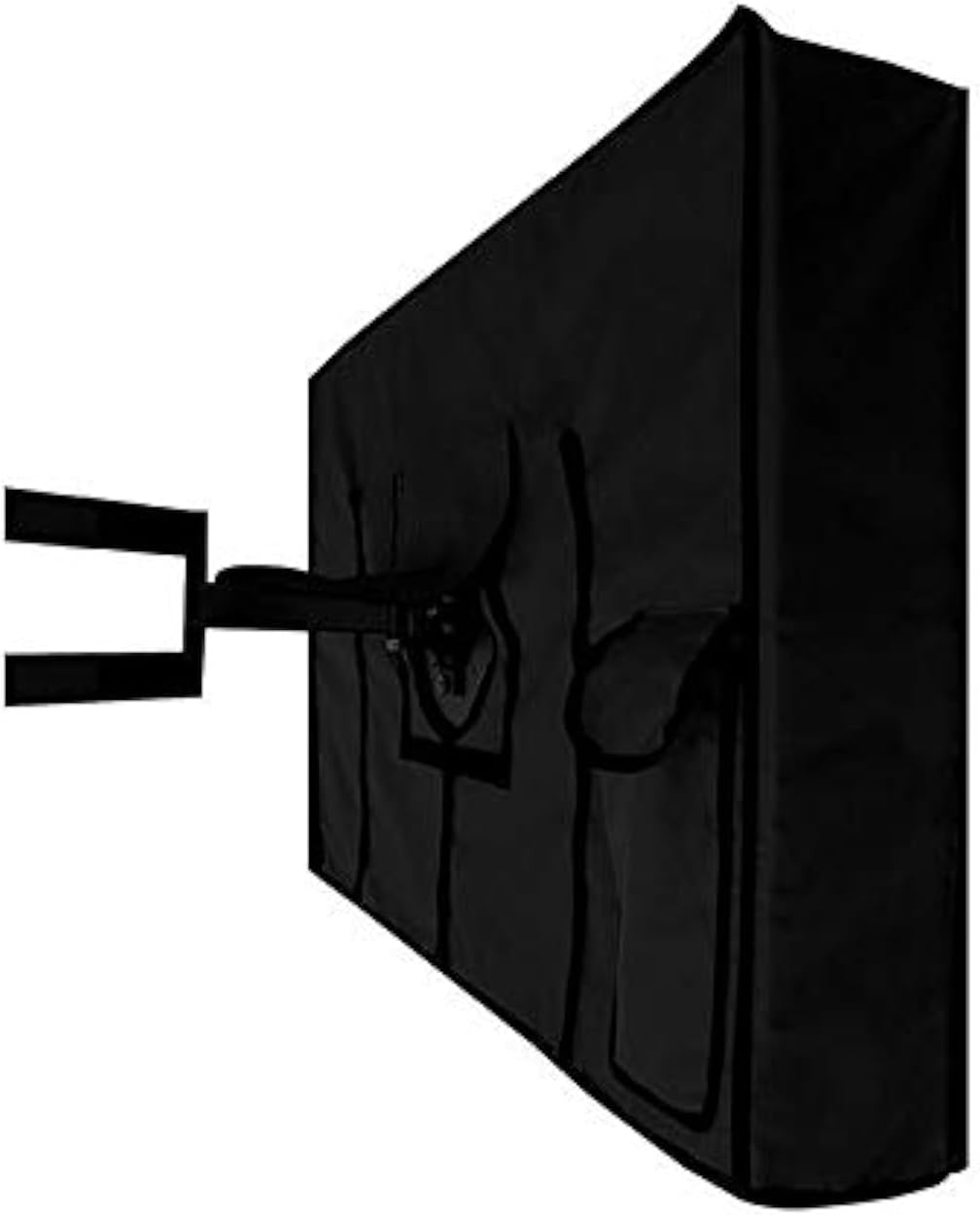 Outdoor TV Cover Waterproof UV Flat Screen Protection Cover for 22&rdquo; to 75&rdquo; TV Indoor Dust-Proof UCARE Furniture Cover Fits Most Mounts and Brackets Black (60-65&rdquo;) image number 4