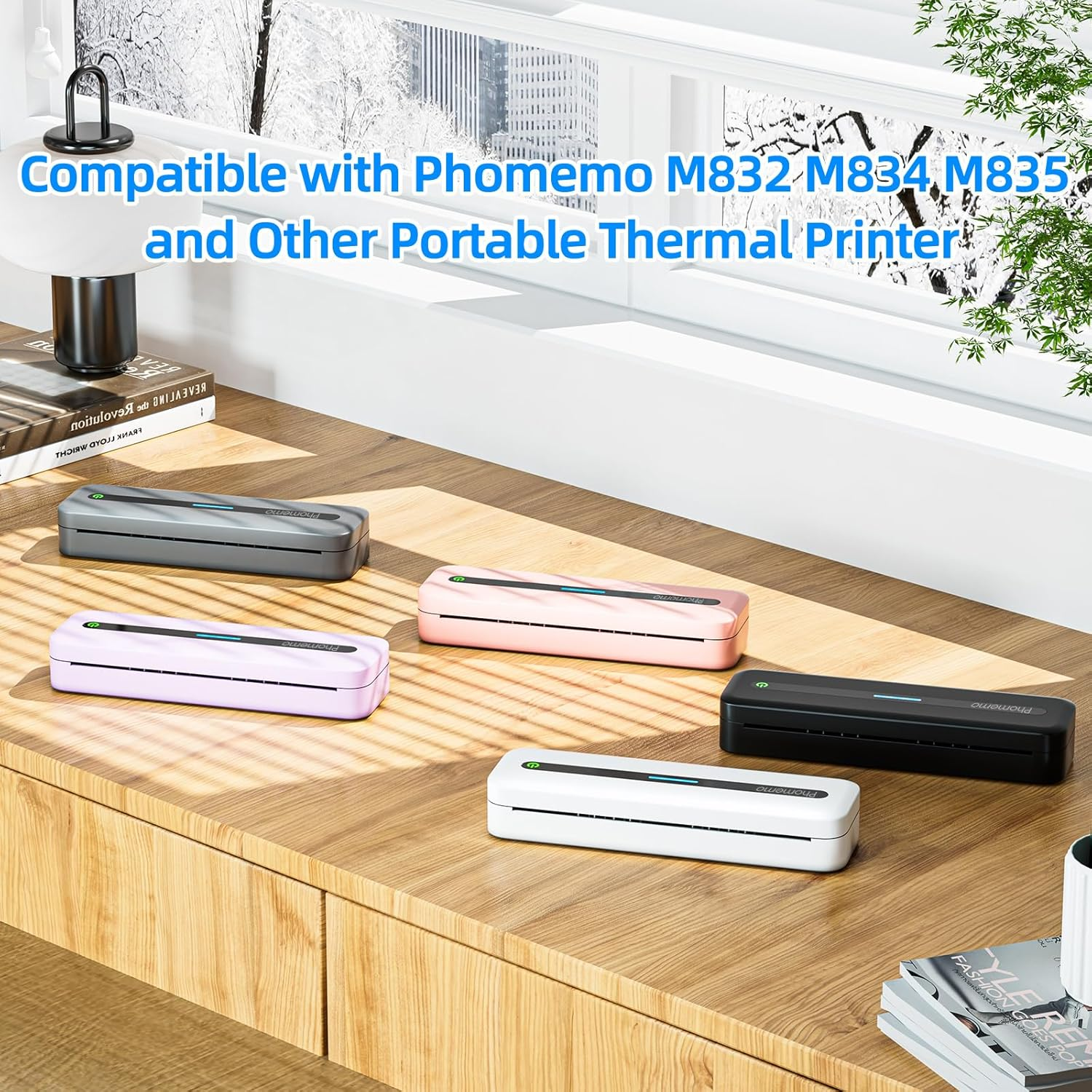 Phomemo M832 Thermal Paper 2 Rolls, A4 Thermal Printer Paper, Multipurpose Thermal Paper Compatible with M832 M835 M834 M833 and Other Letter Portable Printer image number 2