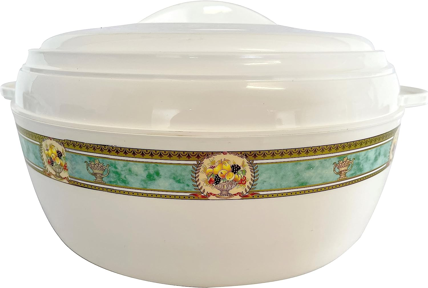 The House of Florence Karishma Green Foil Band Insualted Food Warmer, White, 10 Litre Capacity image number 2
