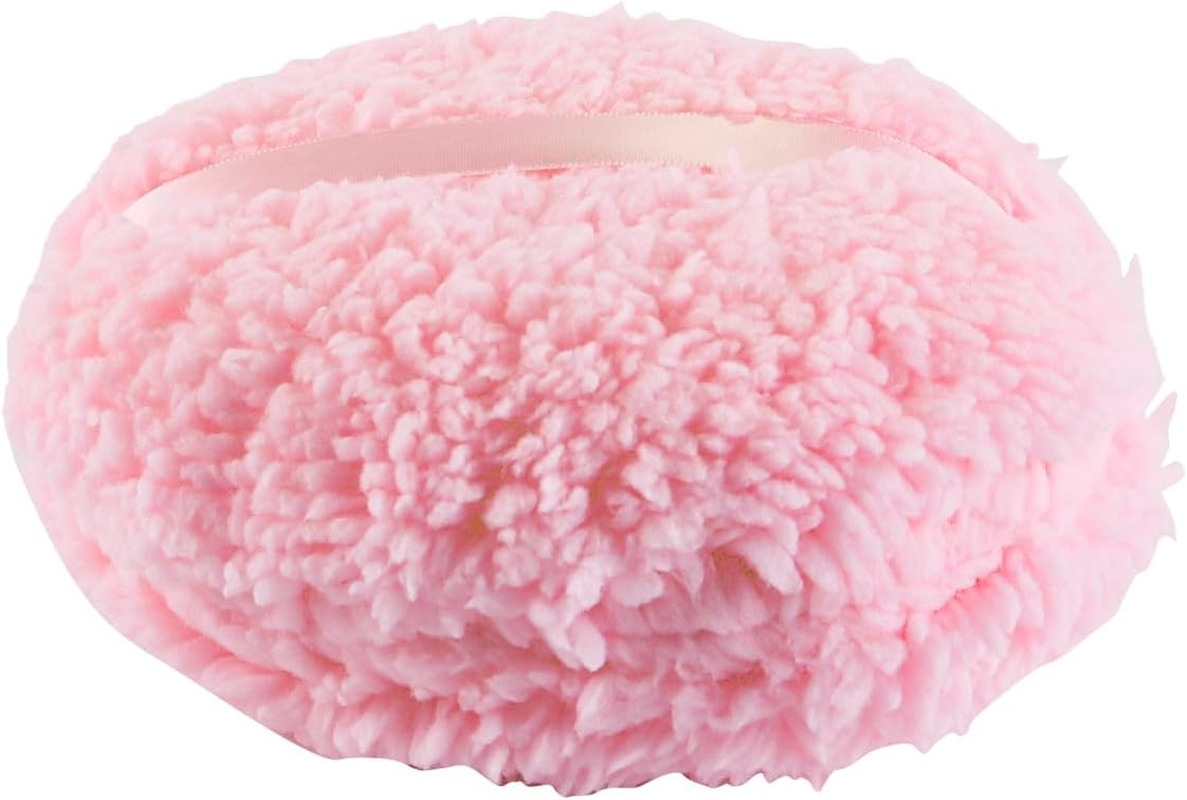 Enwye Large Plush Powder Puff 150-75Mm Pink Lambswool Cotton Dry Powder Tool image number 6