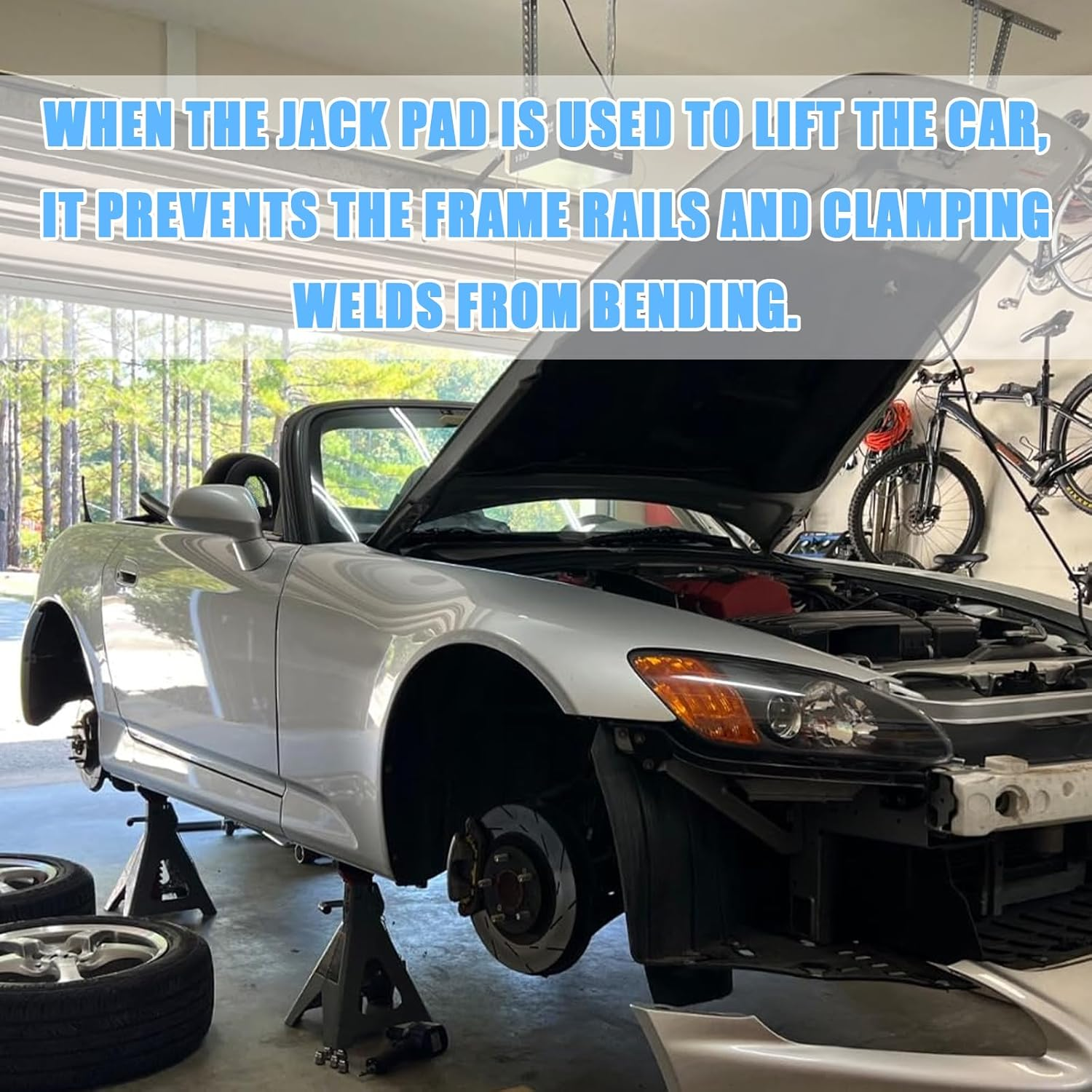 2PCS Jack Stand Pads,Anti-Slip Rubber Floor Jack Pad Fit 2-3 Tons Heavy-Duty Jacks Stands,Professional Floor Jacks Rubber Pads Provides Cushion & Protection Car Accessories image number 2