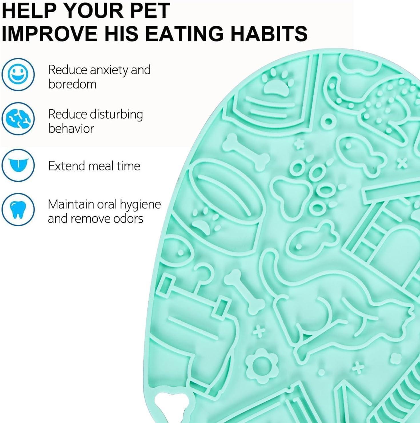 Aruicheng Lick Mat Dog Premium Lick Mat Dog Slow Feeder Dog Lick Mat with Suction Power for Relief of Dog Anxiety Cat Lick Mat Light Blue Lick Mat for Dogs image number 5