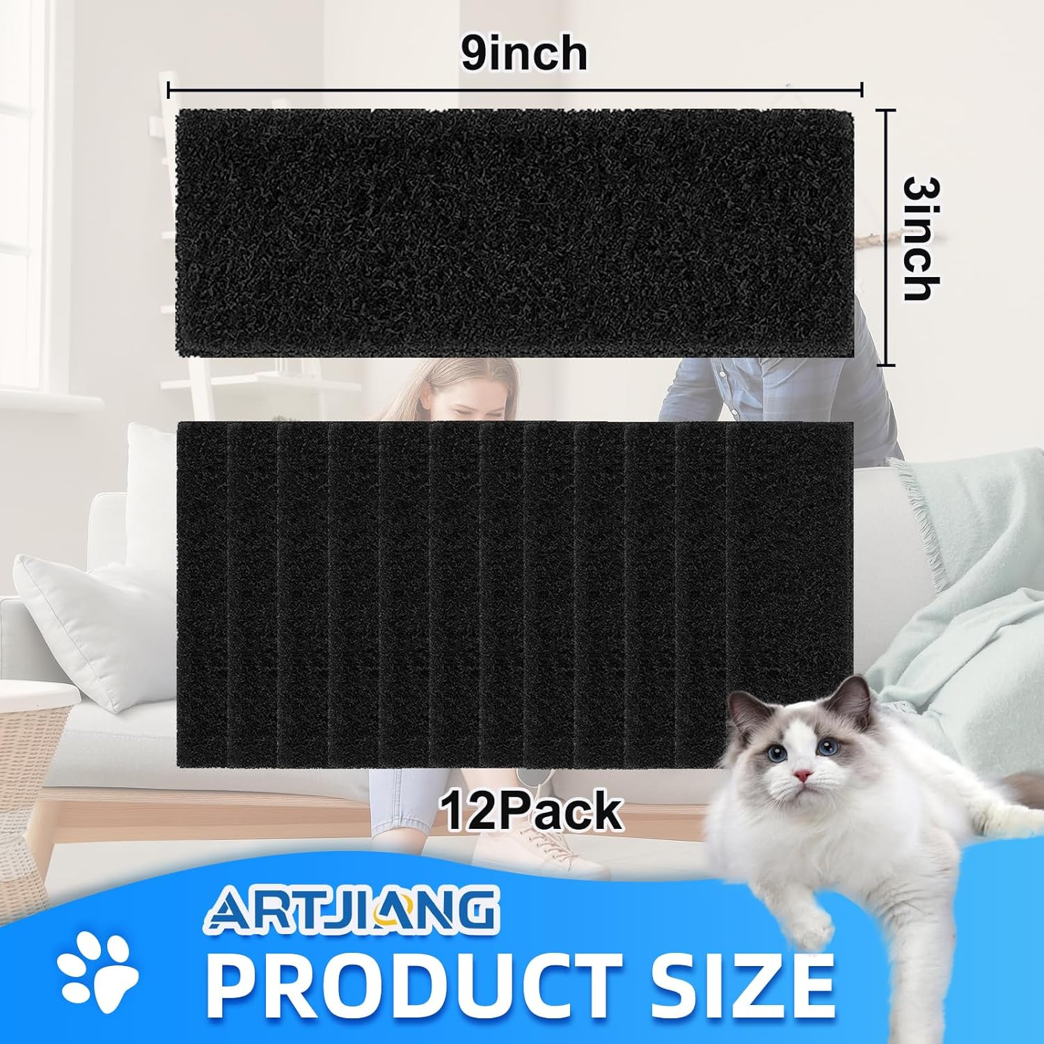 ARTJIANG 6Pack Carbon Filters for Automatic Litter Box 3, 9"&times;3" Carbon Replacement Filter,Thickened Type Carbon Self Cleaning Cat Litter Box Filters, Activated Carbon Filter,Odor Filters image number 1