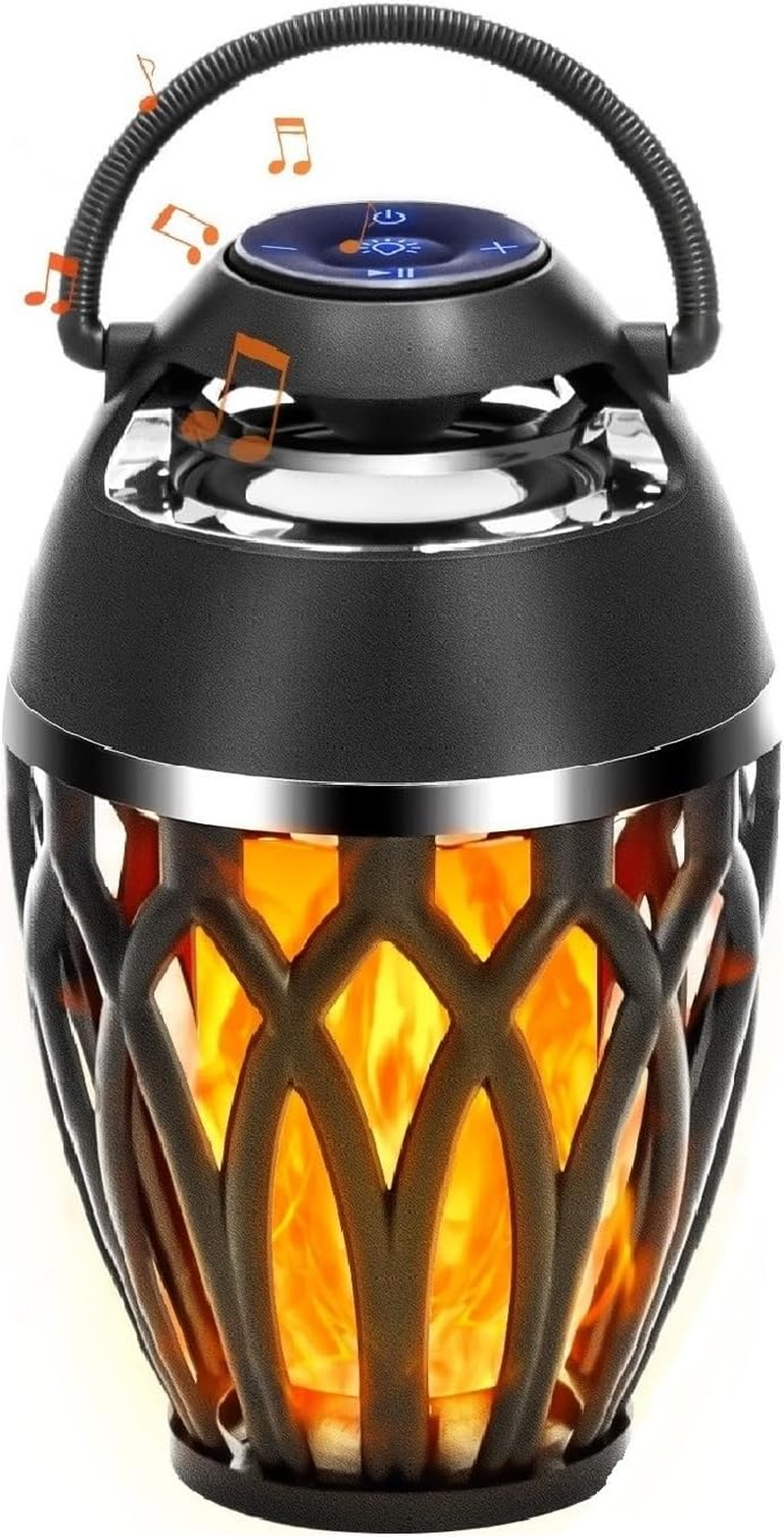 Vanten 2 Packs Outdoor Bluetooth 5.0 Speakers, LED Flame Speaker, IPX5 Waterproof Torch Atmosphere Speaker, Gifts for Men Women, Decorations for Party Garden Home Patio
