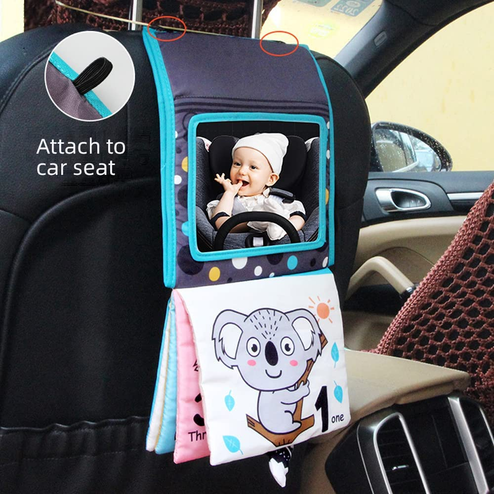 Caterbee Baby Mirror Toy, Tummy Time Soft Crinkle Activity Book Infant Toys for Gift 0-36 Months Toddler (10 Different Patterns) image number 4