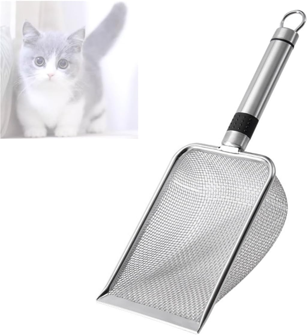 Stainless Steel Cat Litter Scoop,Stainless Steel Fine Mesh Sand Shovel,Cat Feces Screening Clean Shovel image number 5