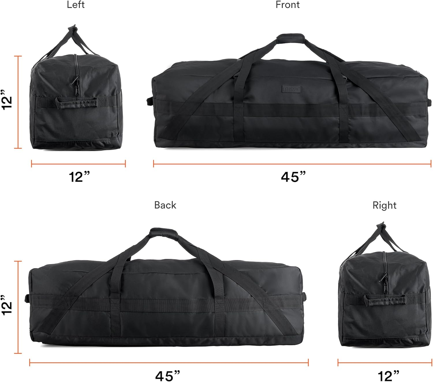 Fitdom Large Storage Travel Duffle Bag, Black, 45" X 12" X 12", Duffle Bag - Blue image number 5