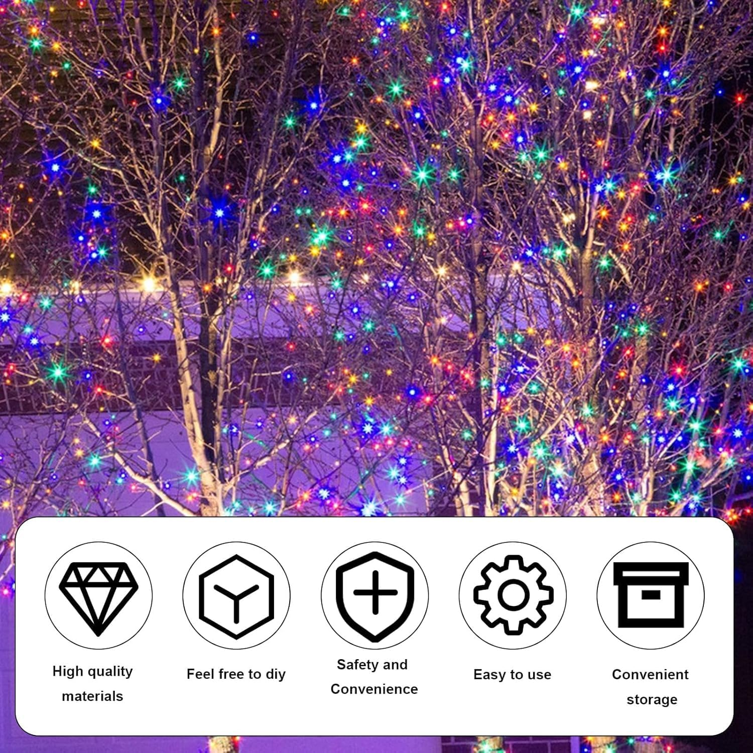 Fairy LED String Light Battery Operated,10M/100Led 3XAA Battery Case, Indoor Outdoor String Lights for Xmas Tree,Wedding, Halloween, Party, Garden Decoration(Battery Not Included) (Deep Color) - Deep Color image number 5
