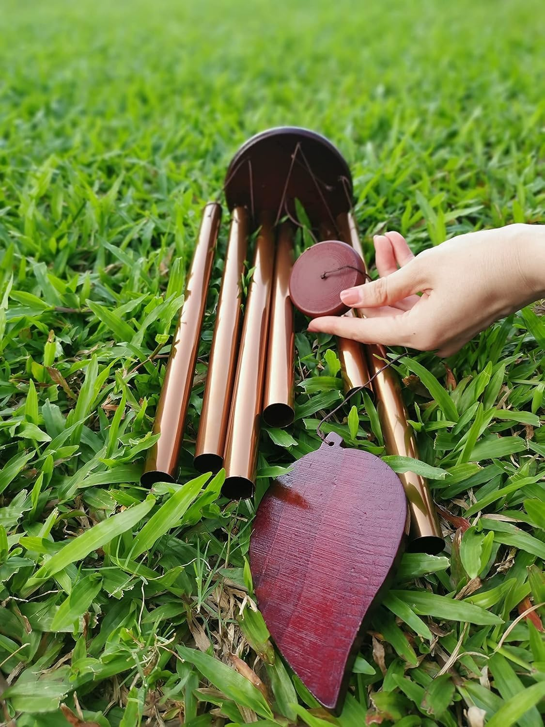 Wind Chimes for Outside, 35 Inch 6 Rustproof Aluminum Tubes Large Deep Tone Memorial Wind Chimes, Premium Chime Perfect for Patio, Porch, Garden, or Backyard (35 Inch) image number 4