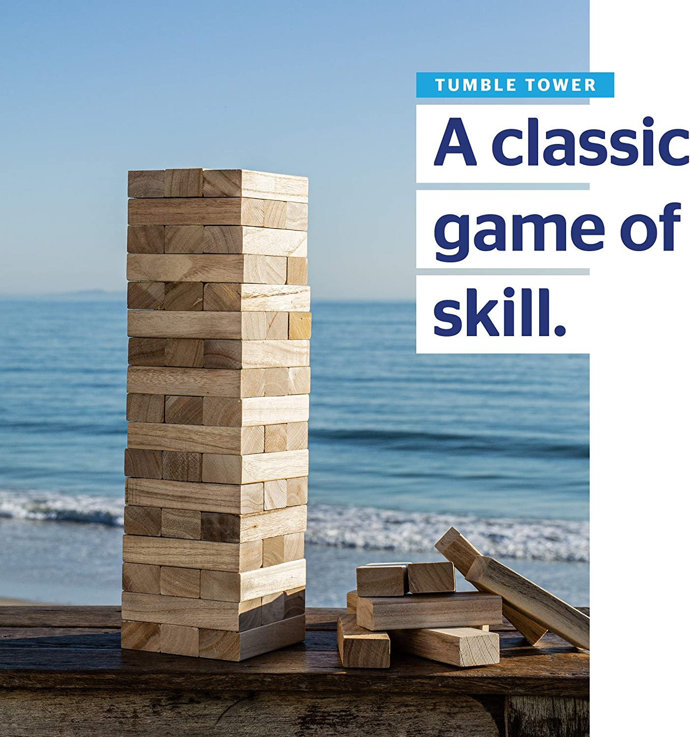 Formula Sports Wooden Tumble Tower Outdoor Garden Game image number 1