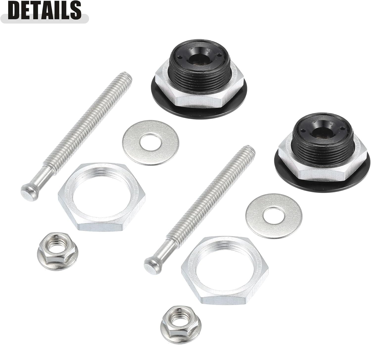 Quick Release Lock Latch Bumper License Plate Lock Clip Push Button Bonnet, 4Pcs Vehicle Hood Pins Quick Release Lock Latch Bumper Button Bonnet, Aluminum Alloy Quick Latch Lock for Auto Bumper image number 3