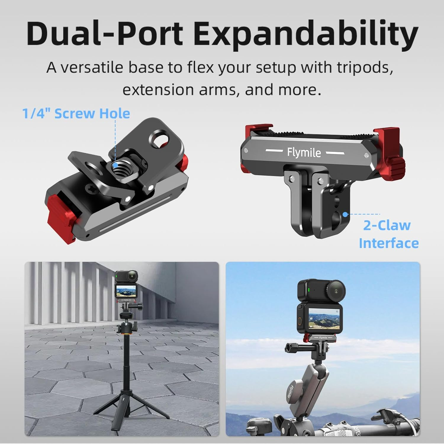 BRDRC Quick Release Mount for DJI Nano, Aluminum Alloy Magnetic Expansion Adapter with Go Pro & 1/4 Inch Screw Adapter for DJI Osmo Nano Accessories image number 6