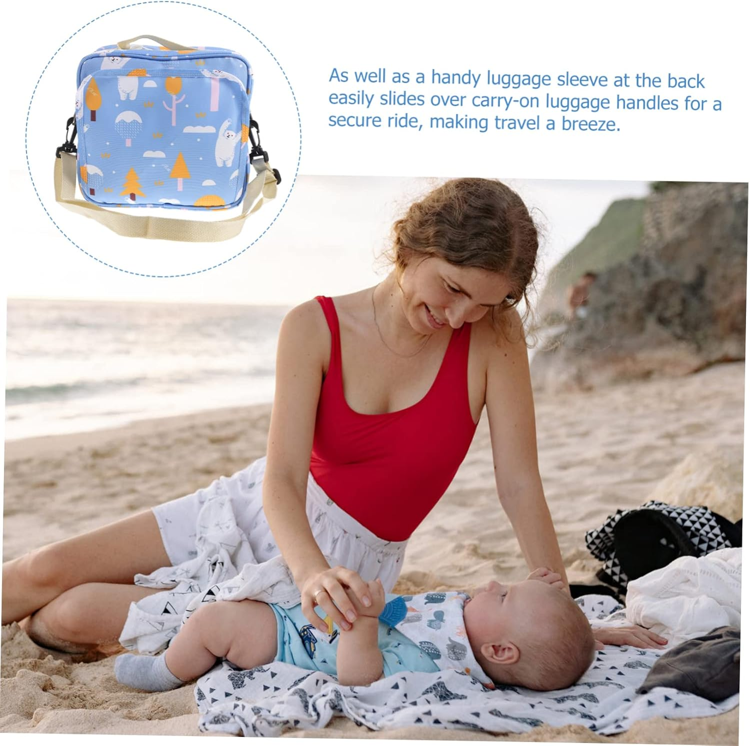 Large Portable Diaper Bag Tote for New Moms Multifunctional Baby Diaper Organizer Tote Shoulder Strap Travel and Outdoor for Mommy Care image number 5