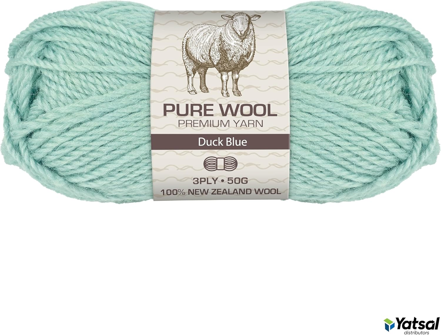 3-Ply Pure Wool 50 G, Duck Blue image number 2