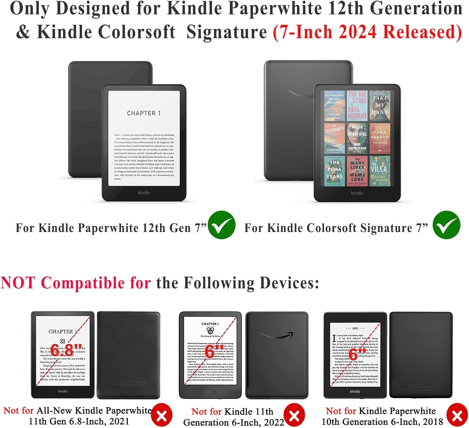 Clear Case for All-New Kindle Paperwhite 12Th Gen&Kindle Colorsoft Signature Edition 2024 Released 7-Inch, Anti-Scratch TPU Transparent Case Cover (7-Inch) image number 4