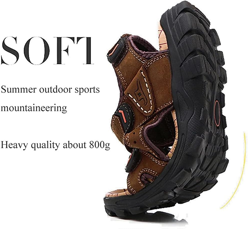 Asifn Athletic Sport Sandals Slides Men Outdoor Summer Leather Fisherman Beach Casual Shoes Strap Hiking