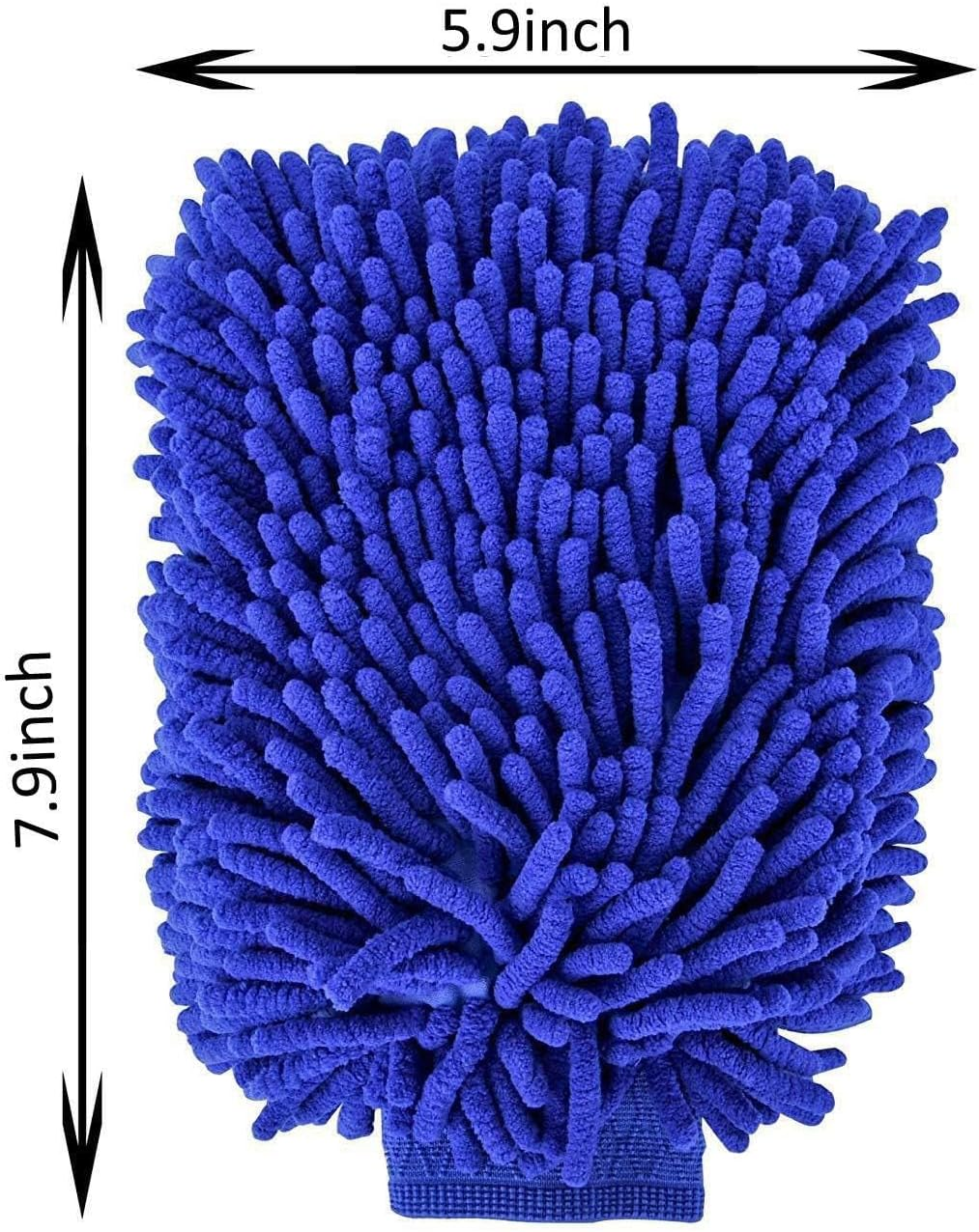 Scratch-Free Car Wash Mitts (2 Pack) - Premium Chenille Microfiber, Ultra Soft Gloves for a Swirl-Free Finish, Safe on All Paint for Car, Truck, SUV & Motorcycle - Blue image number 3