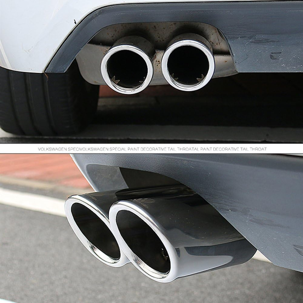 Polarlander Car Styling Stainless Steel Exhaust Muffler Tip Pipe for VW Volkswagen Jetta MK6 1.4T Golf 6 Golf 7 MK7 1.4T Silver image number 2
