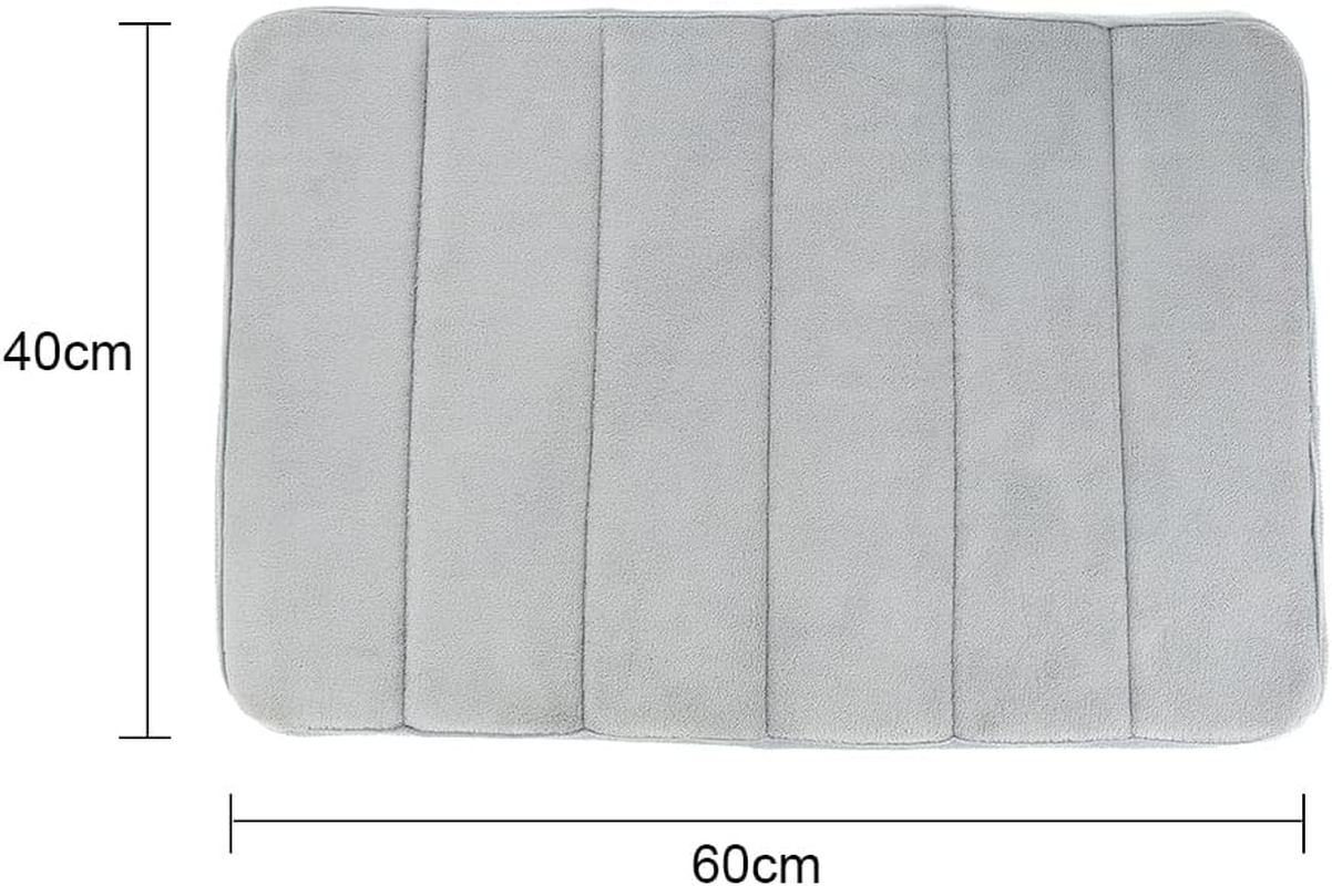2X Red Non-Slip Bedroom Floor Tub Rug Memory Foam Bath Mat Bathroom Pad Soft Absorbent - 2X Grey image number 6