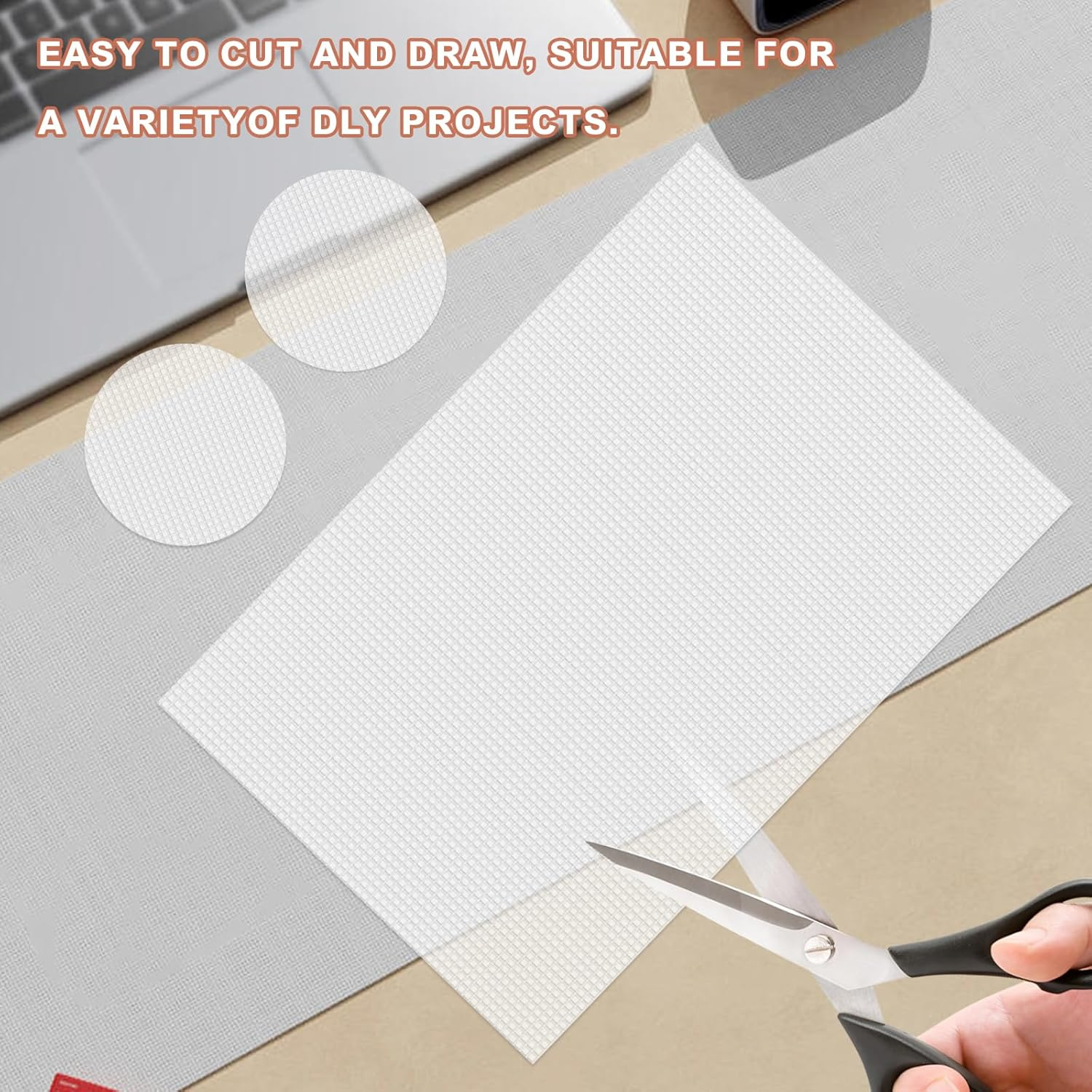 10PCS Fursuit Eye Plastic Mesh,Plastic Mesh Sheet,Fursuit Eye Mesh,Buckram,White Mesh,Sew in Net,Plastic Canvas Sheets,Mesh Fabric,Mesh Mask Needlepoint Canvas,Waterproof Printable Eye Net for Cosplay image number 1