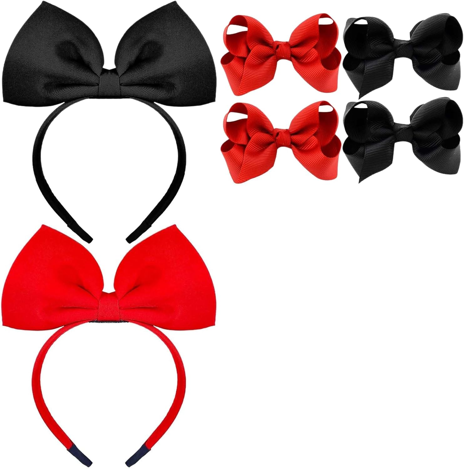 Red Headband & Hair Bow for Women - Eye-Catching Christmas Headband and Alice Band with Clips - Ideal for Any Occasion image number 3