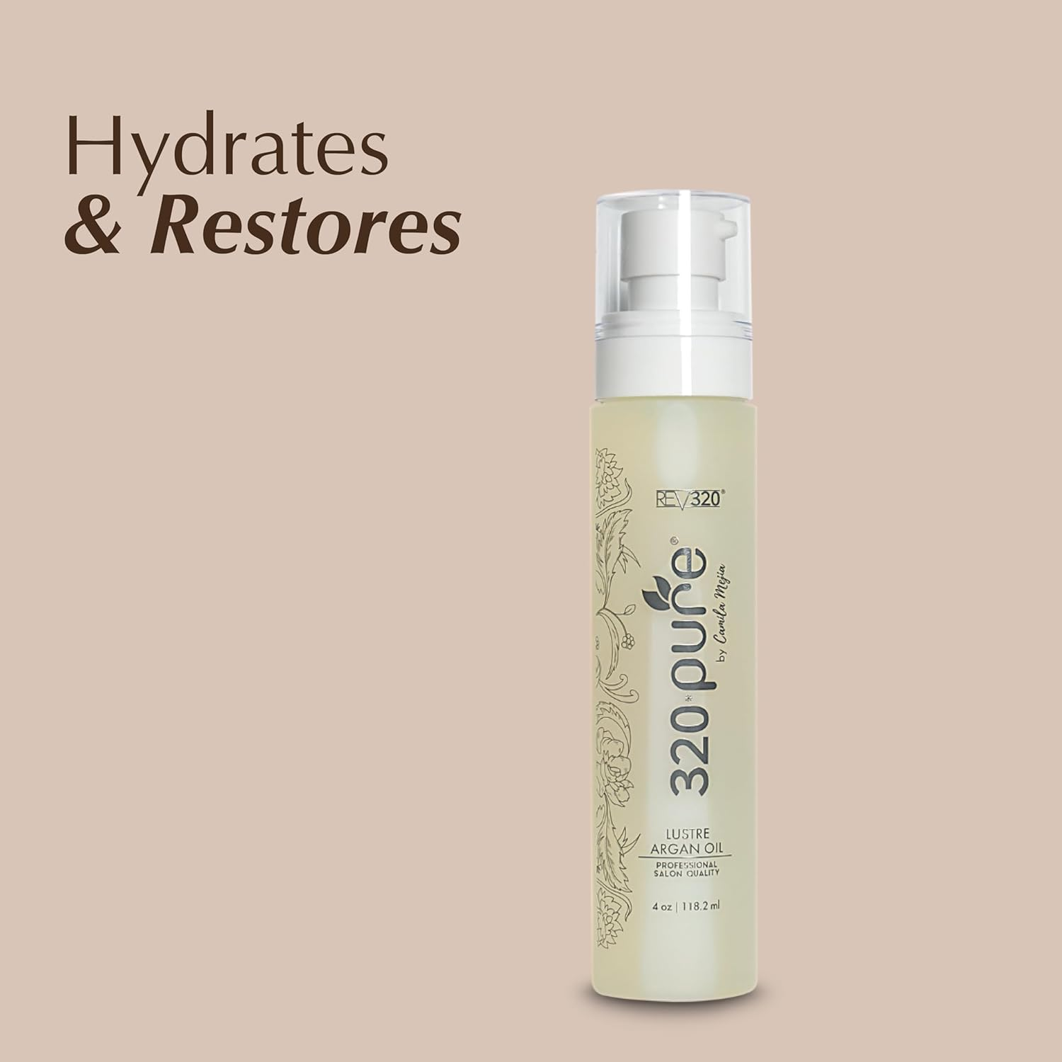 Rev320 Lustre Argan Oil - Professional Grade Styling Oil - Protects Hair from Heat Damage - Frizz Control - Color Protector (4Oz) image number 1