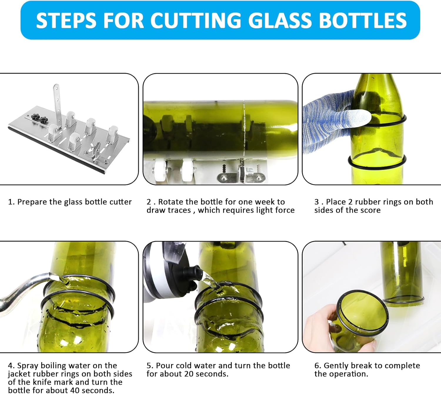 Glass Bottle Cutter Kit, DIY Glass Cutter for Bottles, Stainless Steel Bottle Cutter Tools for Various Shape Bottles,Professional Glass Bottle Cutting Machine for Bottles of Wine Beer Liquor Champagne