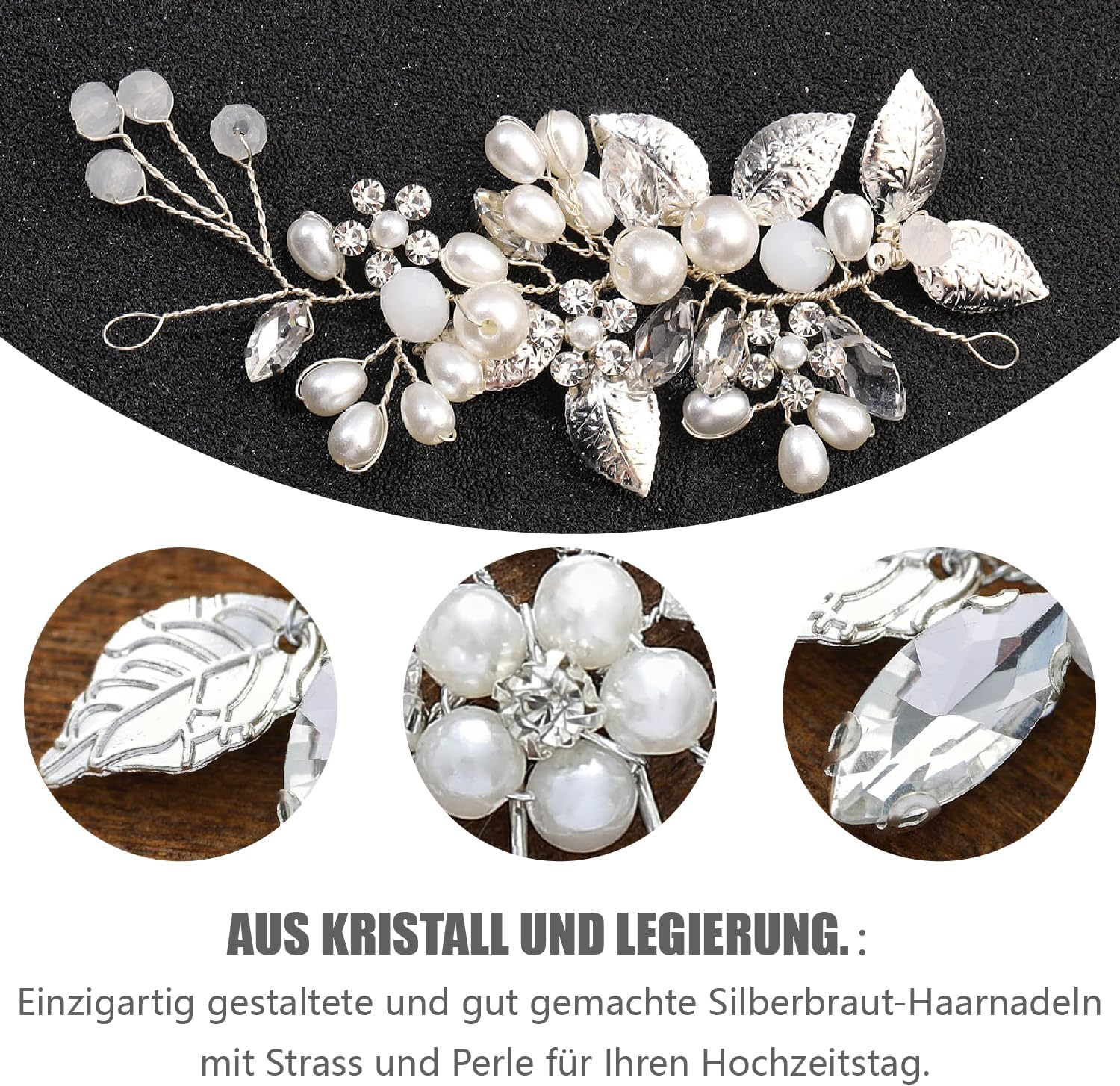 Esshogo Flower Leaf Headpiece, Silver Wedding Crystal, Silver Crystal Headband, Silver Crystal Hair Accessories, Wedding, Hair Accessories for the Bride