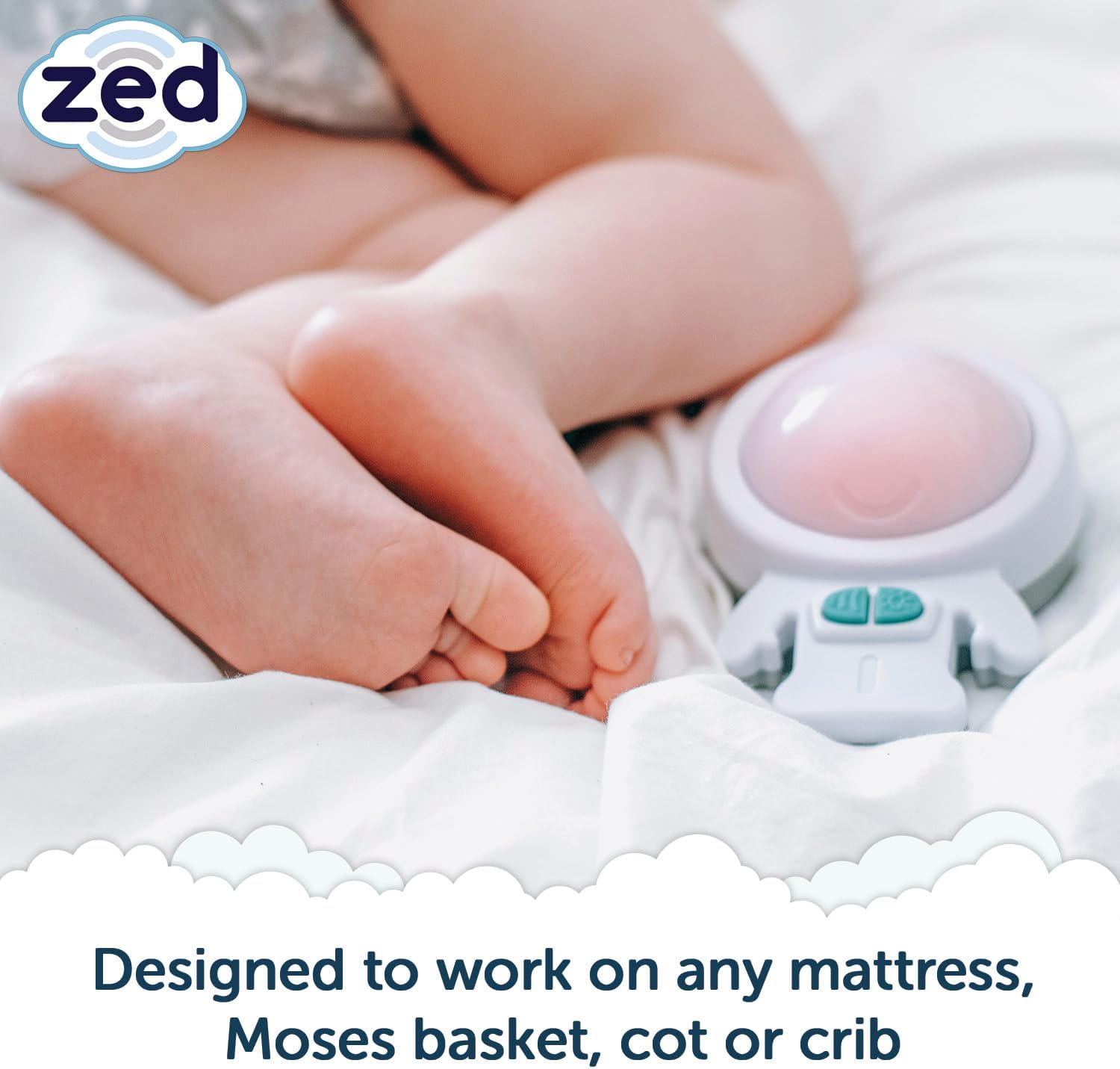 Zed by Rockit - Car like Vibrations - Baby Sleep Aid - 6 Vibrating Modes & Soft Glow Night Light - Works on All Mattresses - Baby Soothing Machine - Helps Toddlers Sleep