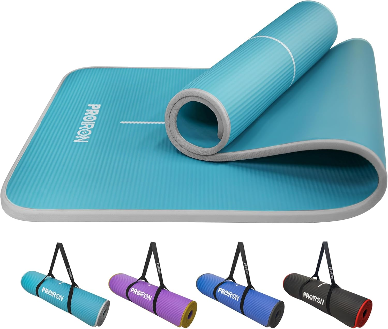 PROIRON Yoga Mat Eco Friendly NBR All-Purpose 10Mm Thick Non-Slip Exercise Mat High Density Anti-Tear Pilates Mat with Carrying Strap for Yoga Pilates and Gymnastics - 183Cm X 66Cm X 1Cm - 7 Colours(Only Official Brand : PROIRON)
