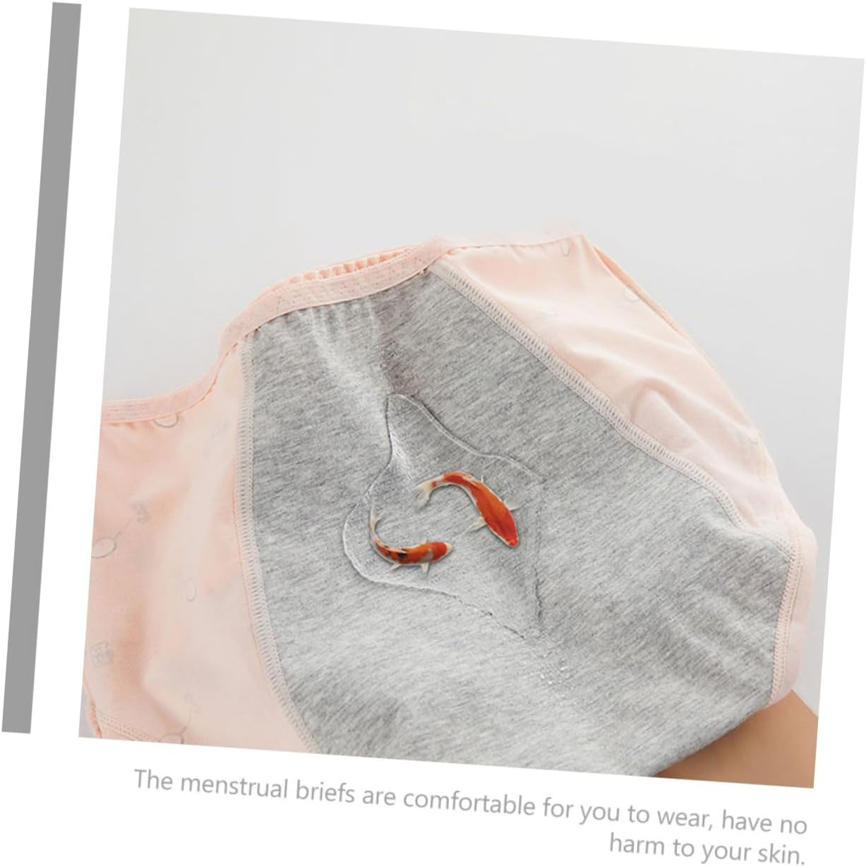 3Pcs Menstrual Underpants for Women Medium Waist Safety Pants Cloth Underwear Leak Shrimp Lake Blue Gray Blue image number 2