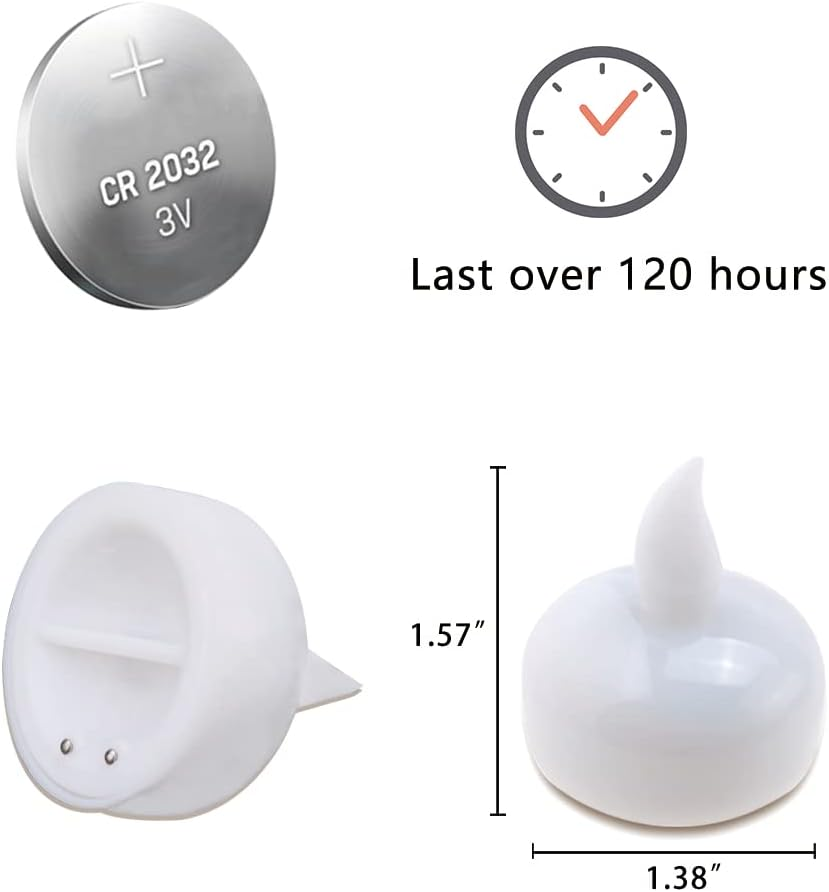 Novelty Place 12Pcs Waterproof Flameless Floating Tealights, LED Floating Candles Cool White Flickering Tea Lights - Battery Operated Candles Decoration for Wedding, Christmas, Party, Pool, Pond image number 5